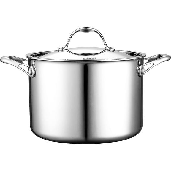 Cooks Standard Stainless Steel Stockpot 8-Quart, Multi-Ply Full Clad Cooking Stock Pot with Lid, Dishwasher Safe, Oven Safe 500°F, Silver
