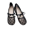 thumbnail image 5 of HTHLVMD Cute Casual Dress Shoes, Daily Wear Flats, Womens Mary Jane Flats, Women's Polka Dots Mesh Ballet Flats Bowknot Pointed Toe Ballerina Flats Closed Toe Comfortable Casual Work Shoes, Black 8, 5 of 5