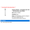 thumbnail image 2 of Antenna Adapter - Compatible with 1981 - 1985 Mercedes-Benz 380SL 1982 1983 1984, 2 of 2