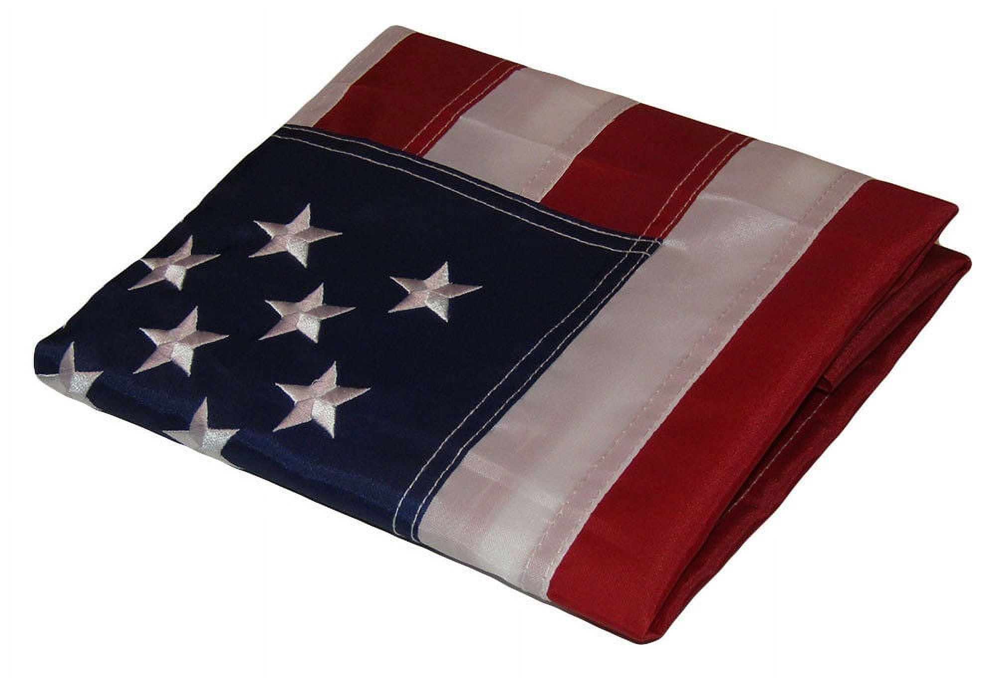 2x3 Ft American Flag Embroidered Nylon USA US Deluxe Stars POLE POCKET SLEEVE