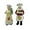 White Chef, variant on 2-Pack Lighted Santa Resin Figurines with Christmas Trees, 5" Mini Christmas Decorations, Battery Powered Warm White LED Hand-Painted Tabletop/Mantel Holiday Decor Gifts (Red Santa)