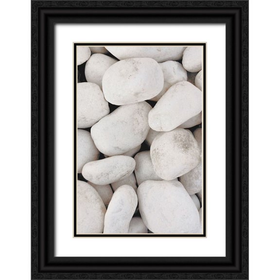 Artographie Studio 23x32 Black Ornate Wood Framed with Double Matting Museum Art Print Titled - Stones 001