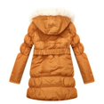 thumbnail image 2 of Richie House Girls Yellow Fur Hood Belt Padded Winter Jacket 8, 2 of 2
