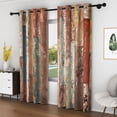 thumbnail image 3 of Lfeey Blackout Curtains Wooden Panels, Bedroom Insulation, Vintage Brown, 42x108 inches, Set of 2, 3 of 6