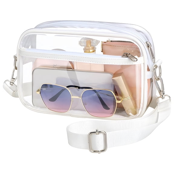 GASTROPOD Clear Bag for Stadium Events Large Belt Bag for Women Clear Fanny Pack Stadium Approved - Transparent Waist Bag Crossbody with Adjustable Strap for Sports Concerts, White