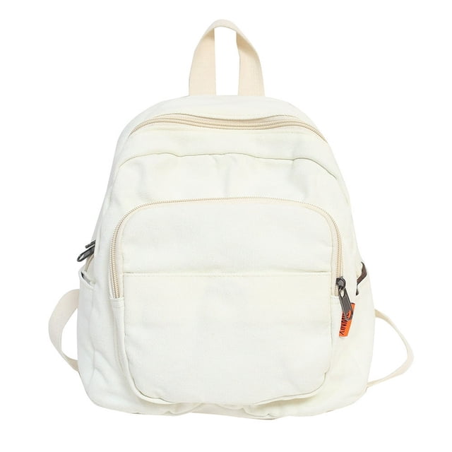 Fashion Women Solid Color Backpack Students Canvas School Knapsacks (Green)