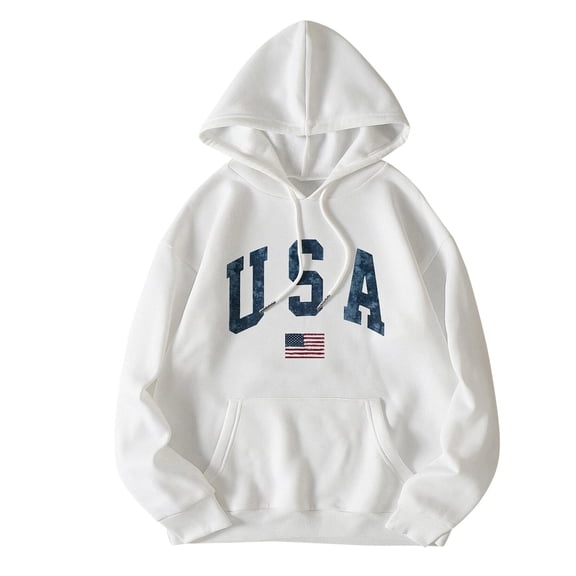 Womens Tunic Tops Winter Loose Fit Hooded Long Sleeve Dolman Off the Shoulder Hoody Graphic Hoodie Cotton Sweatshirts Hoodies(White,M)