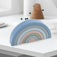 thumbnail image 2 of 7Pcs Wooden Rainbow Toy, Children Early Development Gift , Blue, 2 of 8