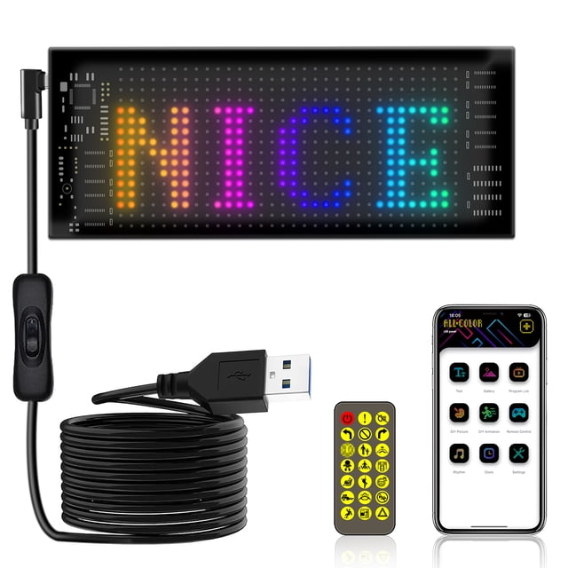 Flexible LED Signs, LED Flexible Display Message Board Outdoor Digital Signs with Remote Control Bendable Screen LED Store Sign IP65 Water Proof Customizable