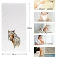 thumbnail image 2 of GZHJMY Butterfly Horse Hand Towels White Bath Towels Soft Absorbent 100% Combed Ring Spun Cotton Bathroom Towel Kitchen Dishwashing Towel Hotel Spa Towels 16 x 30 inches, 2 of 7