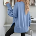 thumbnail image 4 of Mohiass Women Oversized Sweatshirts Thumbhole Long Sleeve Hoodies Shirts 2025 Fall Side Slit Pullover Top Teen Y2k Outfits Blue M, 4 of 7