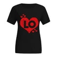 thumbnail image 5 of Moocorvic Valentine's Day T-shirt, Love Heart Graphic Tee, Love Shirt, Couple Valentines T Shirt, Short Sleeve Round Neck T-shirt Valentine Design, 5 of 8