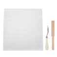 thumbnail image 1 of Mesh Fabric DIY HandMade Carpet Woven Grid Cloth Material 50x50cm Wooden Handle Crochet, 1 of 14