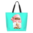 thumbnail image 2 of Bingfone Canvas Tote Bag for Women with Inner Pocket Aesthetic Cute Shopping Tote Bags Reusable Grocery Bags-Coffee Gnome (1), 2 of 9