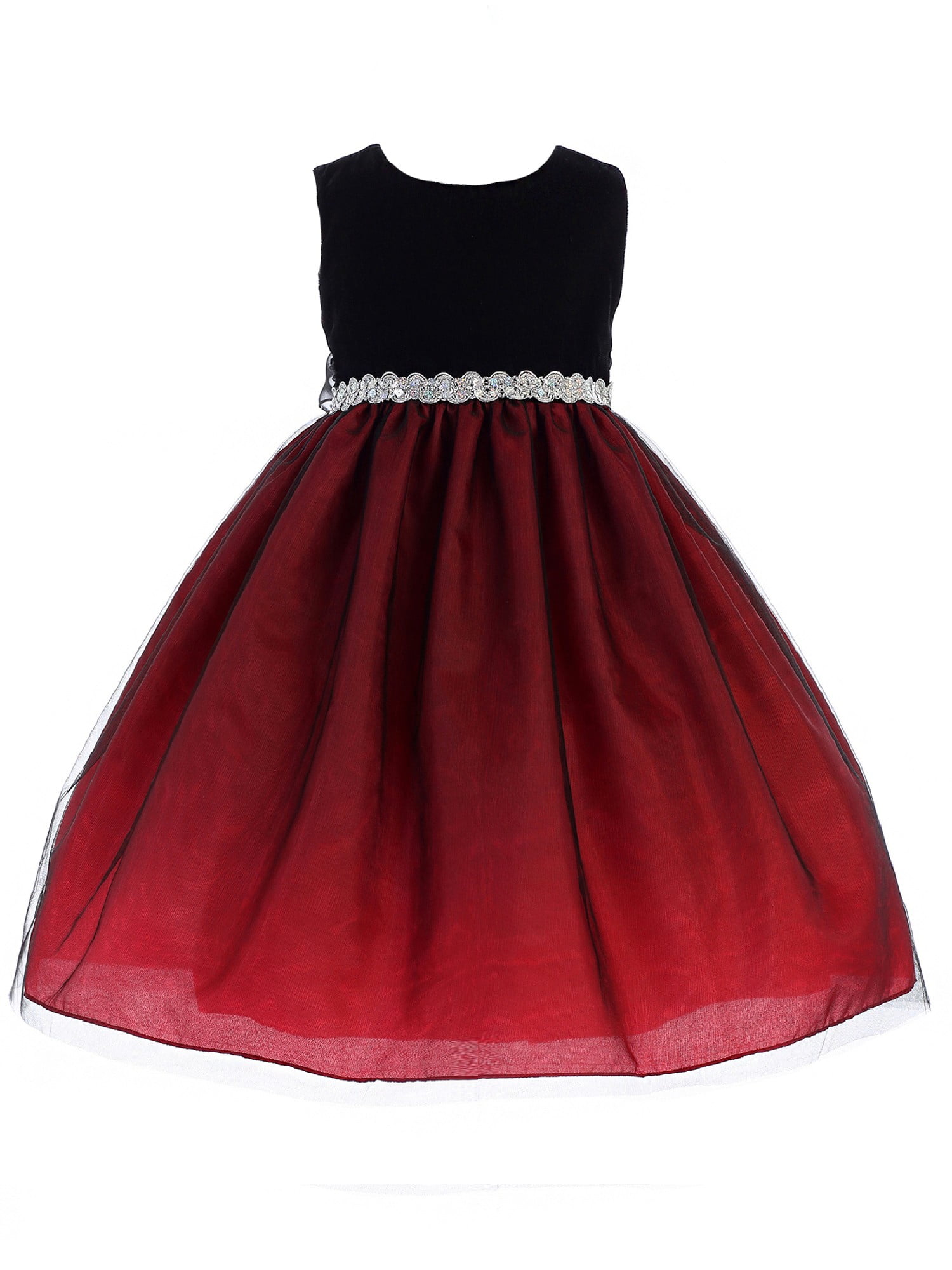 Red and Black Junior Bridesmaid Dresses