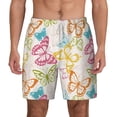 thumbnail image 3 of Uemuo Retro Colorful Butterfly Pattern Mens Swim Trunks Quick Dry Board Shorts with Mesh Lining, Stretch Beach Shorts Quick Dry No-Chafing Board Shorts-3X-Large, 3 of 9
