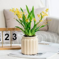 Self Watering Planters 4.5 Inch Self Watering Pots for Indoor Plants, African Violet Pots with Wick Rope, Fluted Round Planter, Room Home Decor, Plant Lover Gifts for Women, Blue