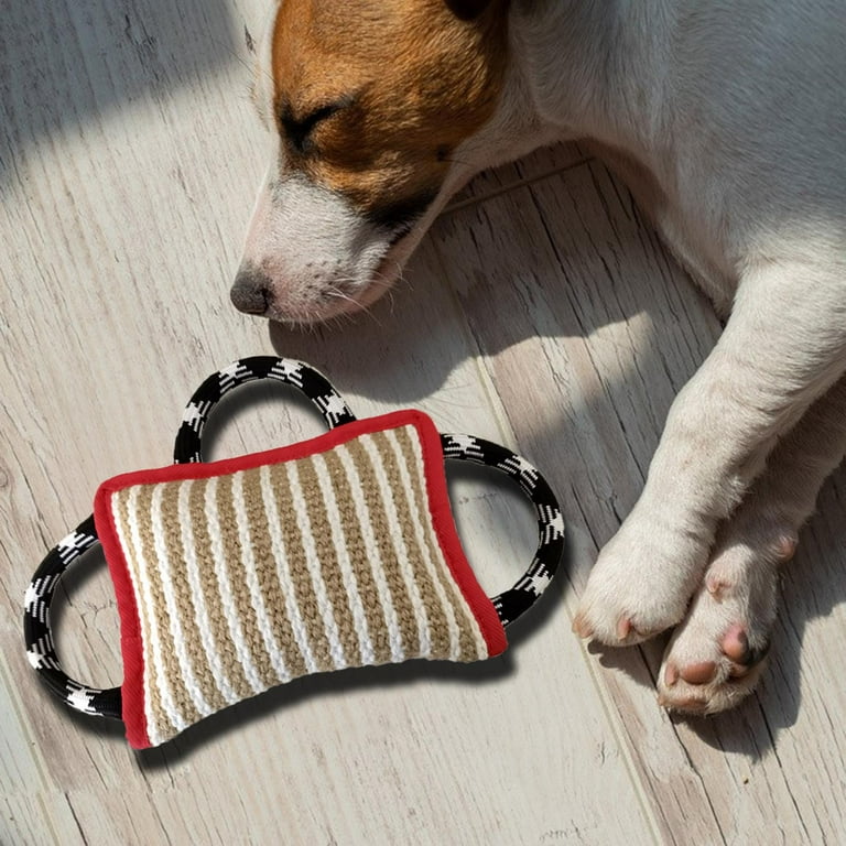 Dog Tug Toy Dog Training Bite Pillow Jute Bite Toy - Best for Tug of War,  Puppy Training Interactive Play - Interactive Toys for Small and Medium  Dogs