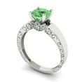 thumbnail image 2 of Clara Pucci 14K White Gold 1.06ct Green Solitaire with Accents Ring, 2 of 8