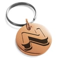 thumbnail image 1 of Stainless Steel Letter N Initial 3D Monogram Engraved Small Medallion Circle Charm Keychain Keyring, 1 of 1