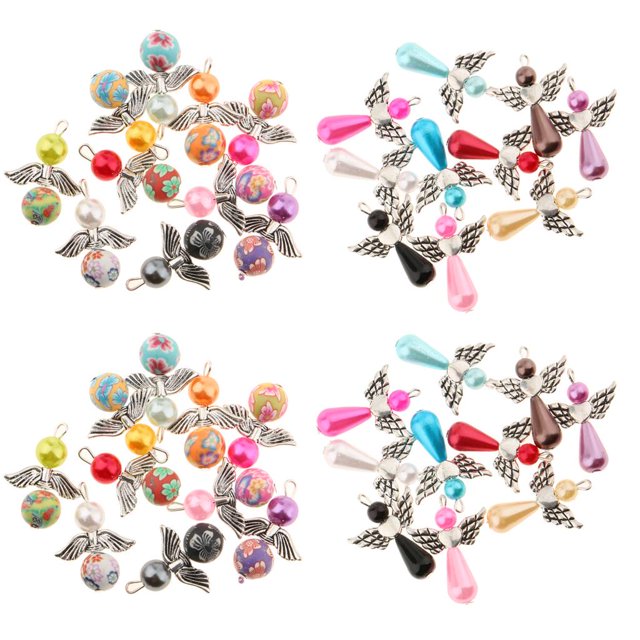 40 colgantes de abalorios de ángel , de de ABS, antigua para manualidades, accesorios para joyas, fornitura