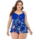 thumbnail image 1 of Wellwits - Traje de baño tipo tankini para mujer, talla grande, con diseño de flamencos tropicales MFZFUKR HMHZ723-9, 1 of 6