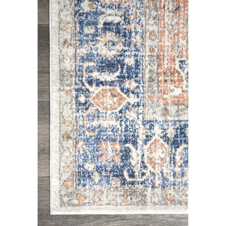 nuLOOM Jacquie Vintage Floral Area Rug, 4' x 6', Blue - Walmart.com