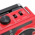 thumbnail image 3 of M Buder Reproductor de Casetes Retro AM/FM/SW Radio Bluetooth USB Rojo US Plug (39 cm / 15.35 in), 3 of 7