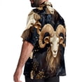 thumbnail image 3 of Aries Constellation Men's Short Sleeve Casual Printed Button Down Beach Shirts - Summer Fashion Tops, 3 of 6