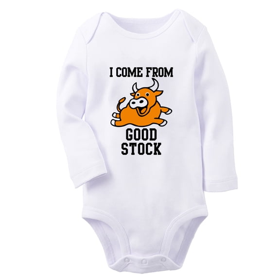 Baby Unisex I Come From Good Stock Funny Rompers Newborn Baby Bodysuits Infant Jumpsuits Kids Cotton Graphic One-Piece Outfits