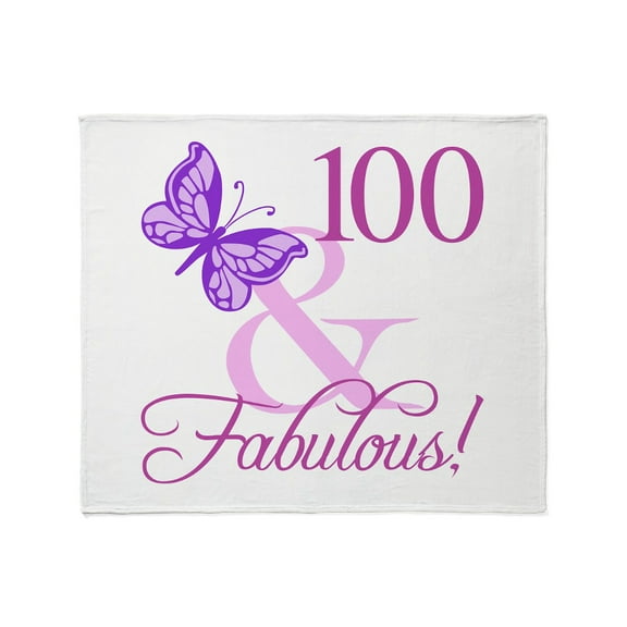 CafePress - Fabulous 100Th Birthday For Women Throw Blanket - Soft Fleece Throw Blanket, 50"x60" for All Ages