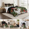 thumbnail image 6 of Quilts Twin XL Size Bedding Set, Black Christmas Lightweight Quilted Comforter, Xmas Trees Snowman Snowflake Winter Soft Reversible Bedspread Coverlet with Pillow Covers for All Season, 68" x 98", 6 of 9