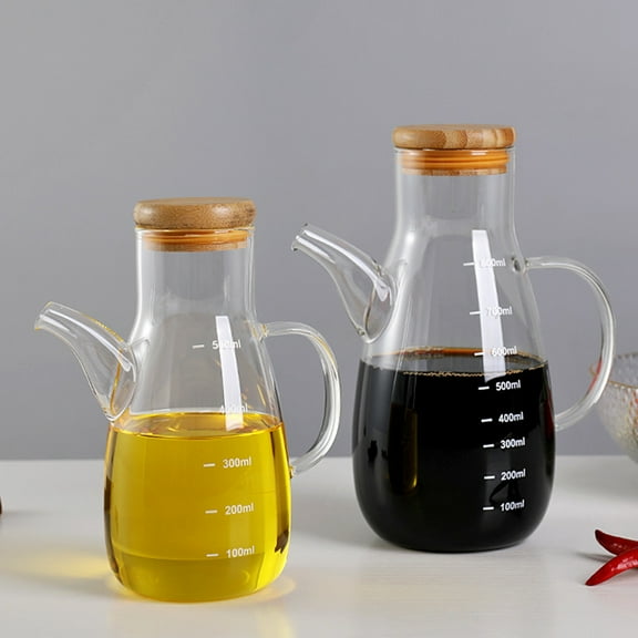 MLINS High Borosilicate Glass Oil Dispenser with DripFree Nozzle for Home Kitchen Use 500ml