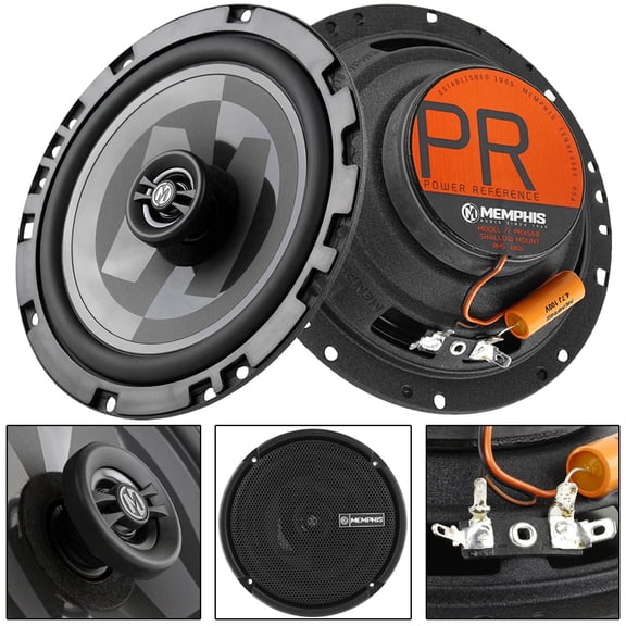 Memphis Audio PRXS60 6.5" Power Reference Series Shallow Coaxial Speakers 80W