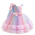thumbnail image 1 of Big Girls Dresses Rainbow Princess Tutu With Net Skirt Flower Birthday Party Dress Robe Fille Size 9-10T, 1 of 8