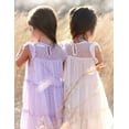 thumbnail image 5 of Oudiya Girls Summer White Dress Flared Sleeve Swiss Dots Party Pleated Dress for Kids 4-12Y, 5 of 8