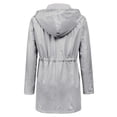 thumbnail image 3 of Gabardina impermeable LOMON con capucha larga para mujer, gris, XL, 3 of 6