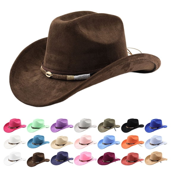 Lispipm Women's Western Cowboy Hat Wide Brim Cattleman Cowboys Hats Ladies 2026 Spring Summer Beach Sun Caps for Vacation Green
