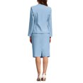 thumbnail image 3 of INSPIRE CHIC Women's Skirt Suit Set 2 Piece Outfit Business Work Blazers and Pencil Skirts with Brooch Pin L Grey Blue, 3 of 5
