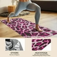 thumbnail image 4 of Pink and Gray Of Leopard Print Hot Yoga Mat Towel Non Slip for Hot Yoga - Quick-Drying Yoga Mat Cover with 4 Corner Pockets with Travel Bag - Hot Yoga Towel Non Slip 74"x26", 4 of 6