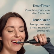 Philips Sonicare 7300 Rechargeable Electric Toothbrush, 3 Brush Head, Black 2000% More Plaque Removal Visual Pressure Sensor, 12 Brush Settings, 21-Day Battery, HX7421/07