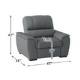 thumbnail image 6 of Pemberly Row Microfiber Accent Chair with Pull Out Ottoman in Gray, 6 of 6