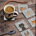 thumbnail image 3 of Inkdotpot Set of 6 Drink Coasters Easy Clean 4-inch SquareCoastersCork Base-Reusable- Animals, 3 of 8