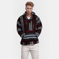thumbnail image 2 of Men's Mexican Hoodie Hippie Surf Poncho Sweater Sweatshirt Pullover for Men Red L, 2 of 3