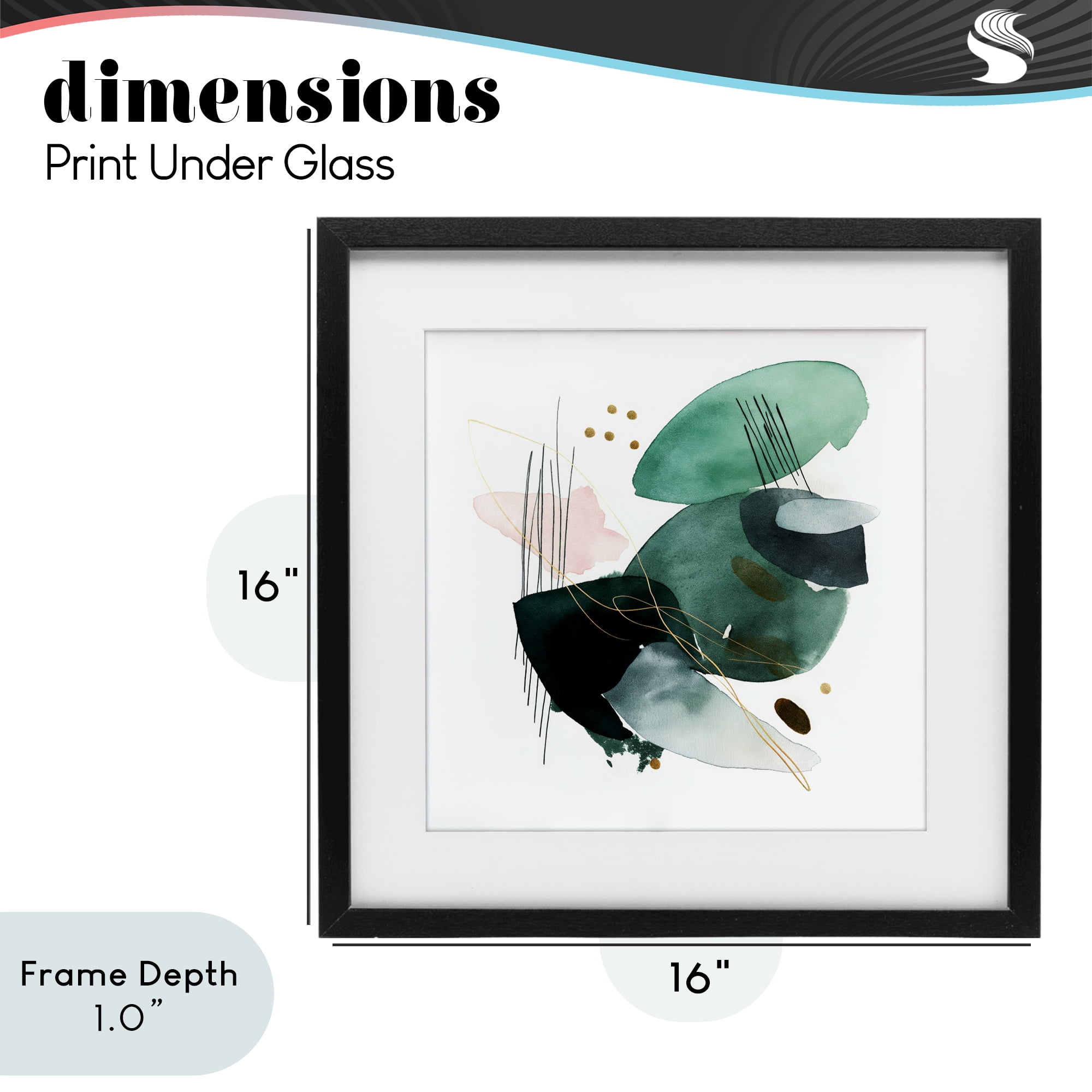 Stupell Industries Verdant Horizon Shapes Black Framed Print Under Glass, design by Svetlana Aleynikova