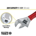 thumbnail image 3 of Klein Tools D507-8 Adjustable Wrench, Extra Capacity Jaw Forged Drive Wrench with High Polish Chrome Finish, 8-Inch, 3 of 4