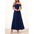 thumbnail image 5 of PRETTYGARDEN Womens Off Shoulder Maxi Summer Dresses Elegant Mesh Aline Swing Ruched Flowy Cocktail Wedding Guest Dress, 5 of 9