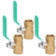 thumbnail image 4 of 3Pcs Water Pipe Ball Valve 1/2in Double Female Thread Thick Brass Drain Shut Off Switch, 4 of 5
