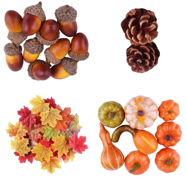 Inteprter Mini juego de comida falsa de calabazas de simulación de 50/70 Uds., decoración de Halloween de hoja de arce, accesorios de vegetales simulados Kits de decoración para fiestas 50 PCS Inteprter HA067685-01