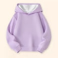 thumbnail image 2 of Atogsazn Kids Girls Fleece Lined Sweatshirt Children Long Sleeve Pullover Hooded Sweatshirts Fall Winter Tops Clothing 01-Purple 13-14 Years Fashion, 2 of 3